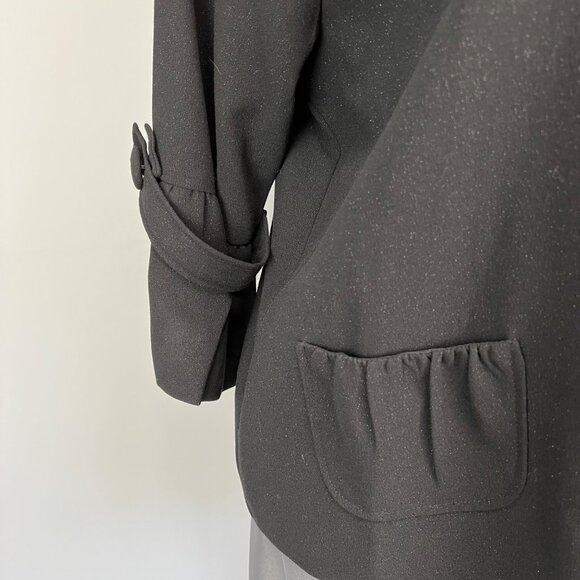 Dialogue Womens Plus Black Swing Jacket Glittery Button Front Pockeys size 2X - Picture 4 of 14